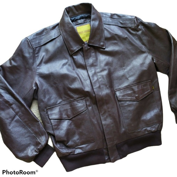 Knox Armory Air Force Flight Bomber Leather Jacket - Picture 1 of 11